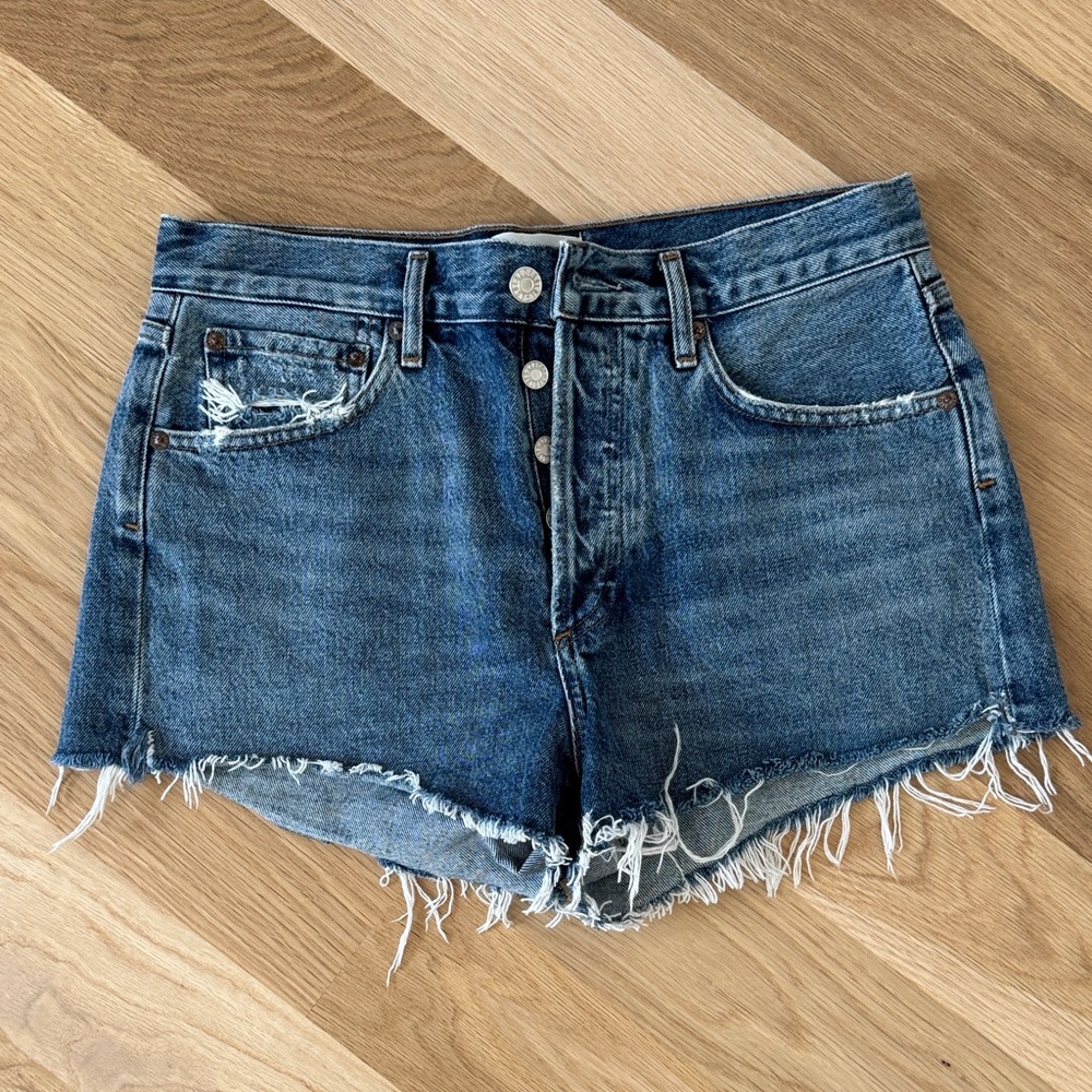 Agolde Parker Cut Off Denim Shorts